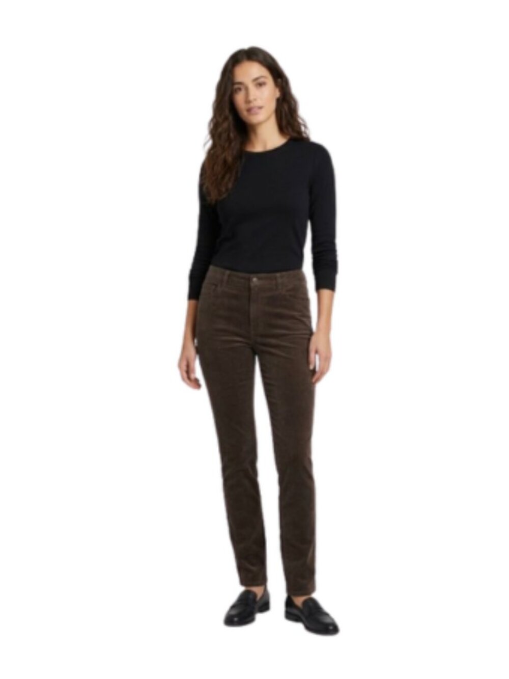 J. Jill Rich Brown Fine-Wale Corduroy Pants Mid Rise Straight Leg Casual sz 14T